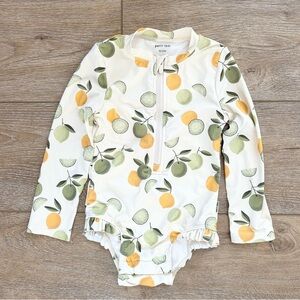 Petit Lem Baby Girls Lemons and Limes Rashguard Swimsuit Sz 18-24 Months Capri